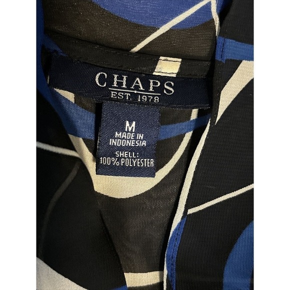 Chaps Women’s Long Bell Sleeve Top Size M See-through Pleated Multicolor - Picture 8 of 10